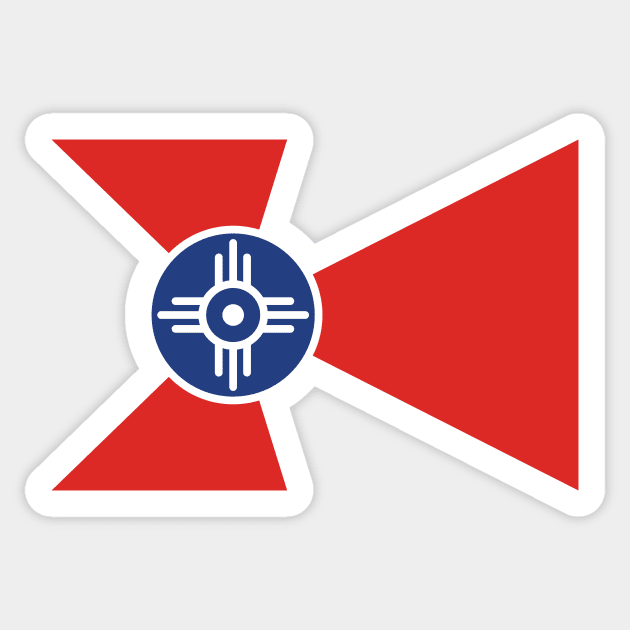 Wichita City Flag White, Red, Blue Sticker by Culture-Factory